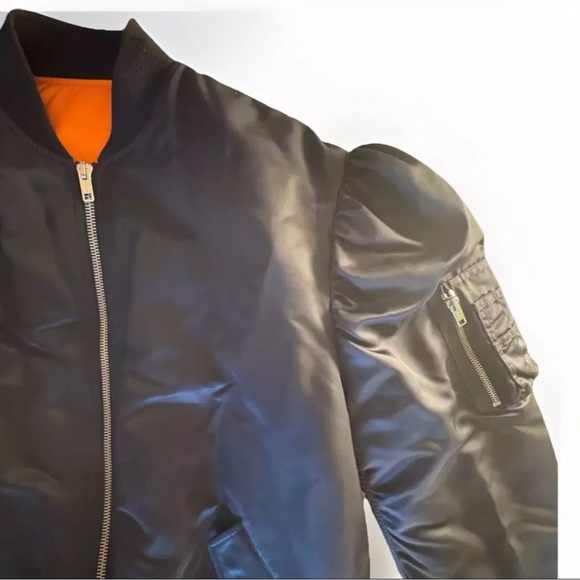 Calvin Klein 205W39NYC Raf Simons Nylon Navy Bomber Jacket Coat Puff Sleeves S - Picture 5 of 7